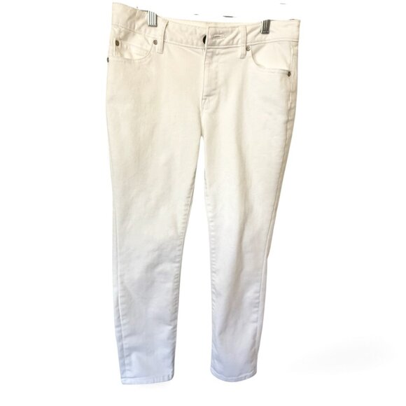 a.n.a Denim - a.n.a. Petite WHITE JEANS Size 28/6Petite Skinny Ankle Stretch Denim Mid-Rise